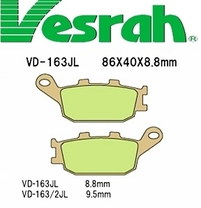 [Vesrah]베스라 VD163JL/SJL - HONDA CB400,HORNET600,CBR600F,CBR900RR,CB1300 기타 그 외 기종 -오토바이 브레이크 패드