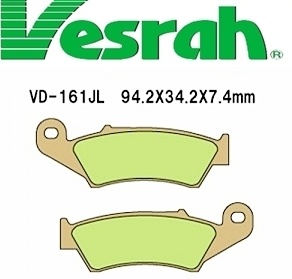 [Vesrah]베스라 VD161JL/SJL - HONDA CR125,XR250,XR400R,AFRICATWIN,SUZUKI DR250,DR-Z400 기타 그 외 기종 -오토바이 브레이크 패드