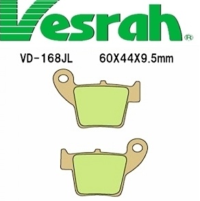 [Vesrah]베스라 VD168JL/SJL - HONDA CR125, CR125R, CRE125R, CRF150R, CR250R, XR400 기타 그 외 기종 -오토바이 브레이크 패드