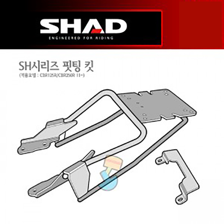 SHAD 샤드 탑케이스 핏팅 킷 CBR125R '11~'17, CBR250R '11~'17, CBR300R '11~'16 H0CR11ST