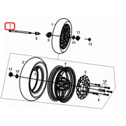 HY125(V) 비버125(V) 액슬(앞)