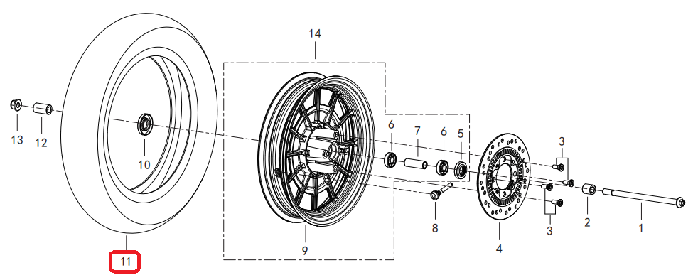 QJ125(욜로) 타이어(앞,100/90-12,56J)