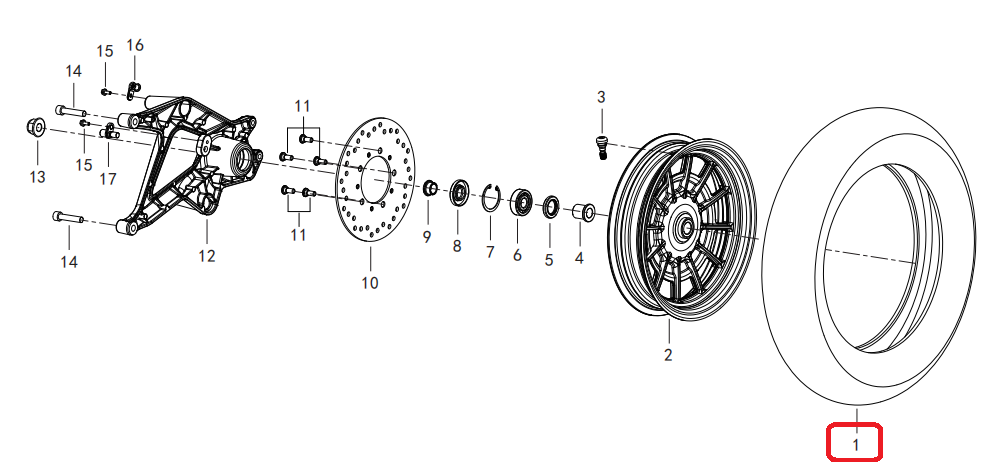 QK125(욜로) 타이어(뒤,110/90-12,62J)