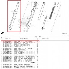슈퍼커브110(21년~) SUPER CUB110 쇼바(앞)우측 51400-K1M-K11